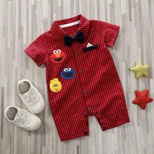 Elmo Boy Outfit Cookie Monster Clothes Birthday Clothes Sesame Street Romper